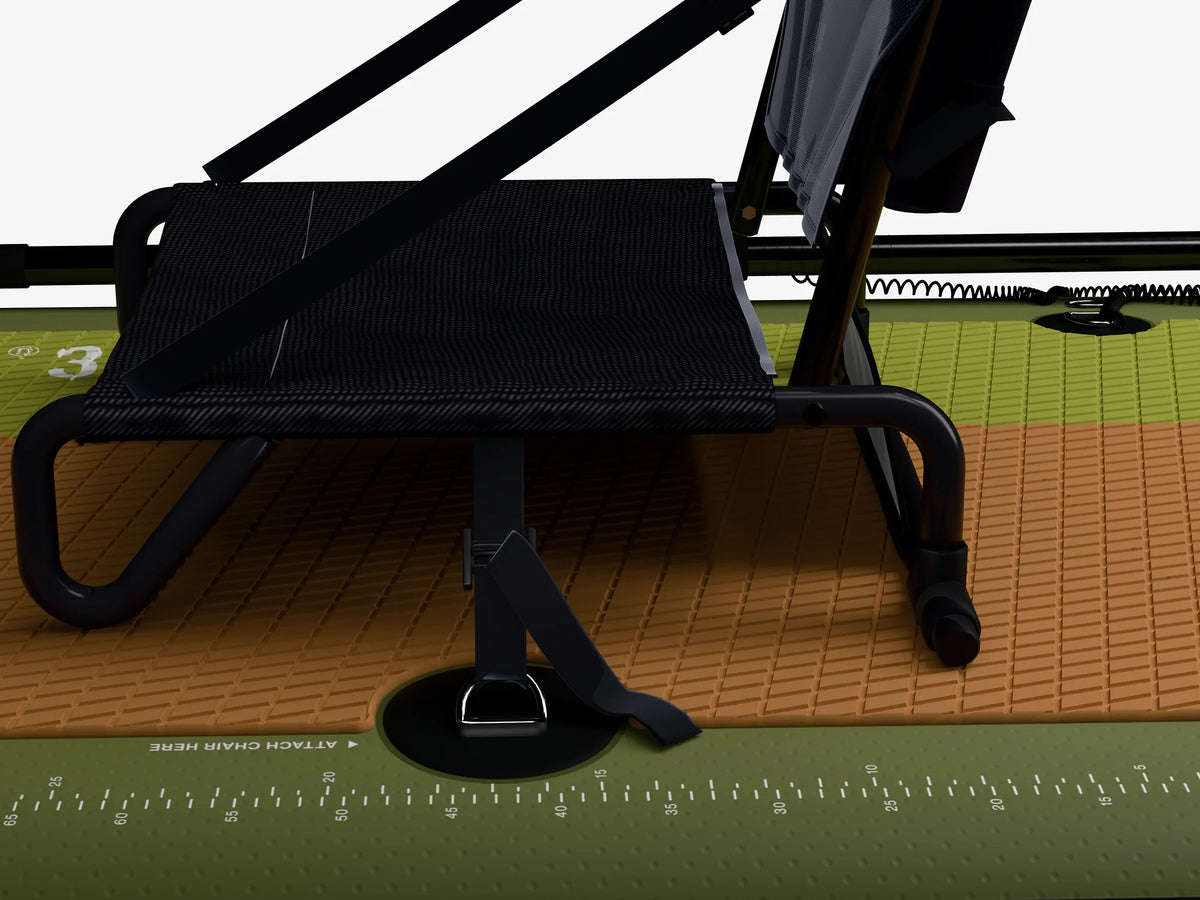 Chair secured to the board
