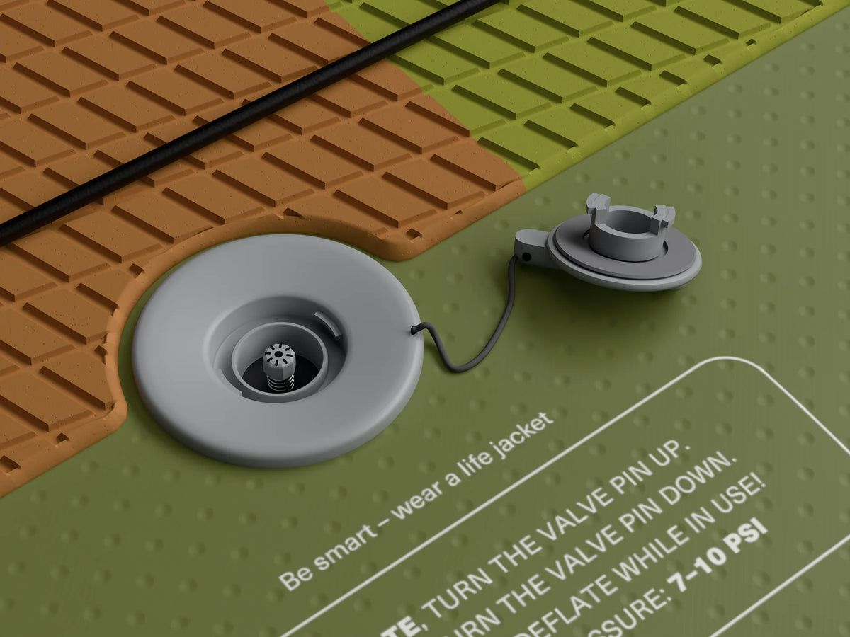 Valve with the cap removed – the centre pin is visible inside.
